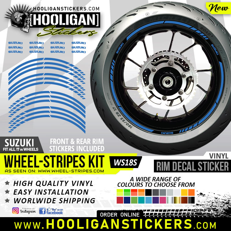 Suzuki wheel rim decals premium quality vinyl stickers [WS18S]
