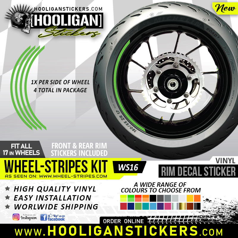 Unbranded WHEEL STRIPES 10mm lip rim stickers decal [WS22]