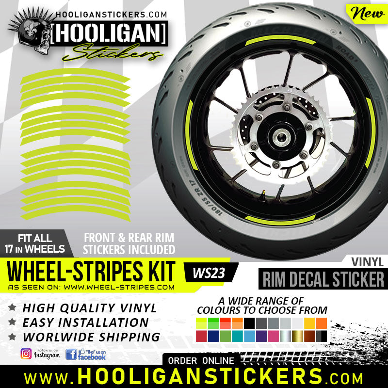 Unbranded WHEEL STRIPES 10mm lip rim stickers decal [WS23]