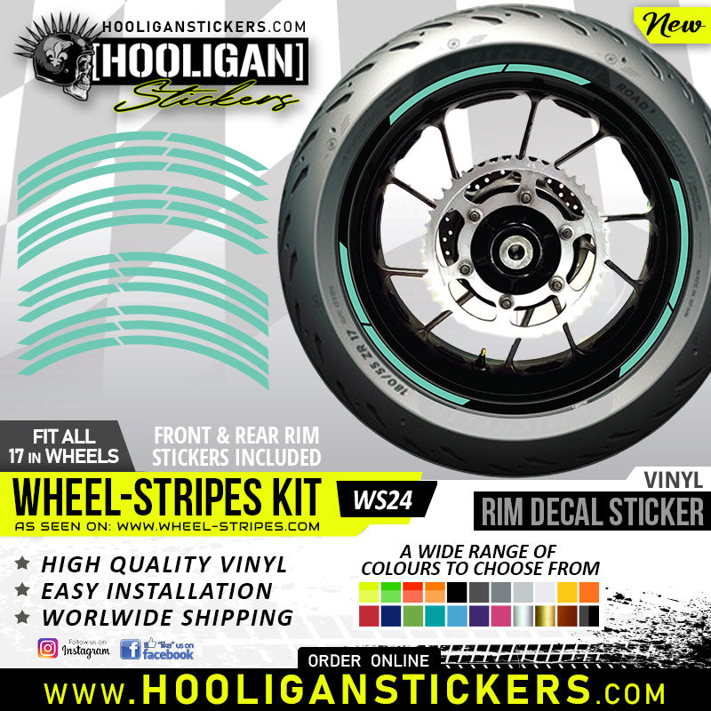 Unbranded WHEEL STRIPES 10mm lip rim stickers decal [WS24]