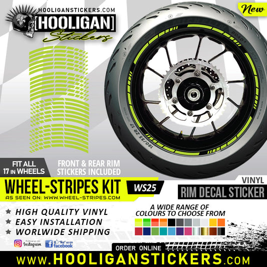 Unbranded WHEEL STRIPES 10mm lip rim stickers decal [WS25]