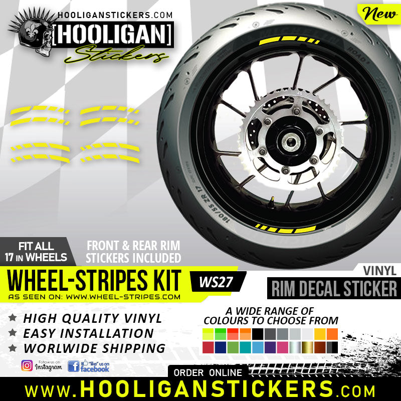 Unbranded WHEEL STRIPES 10mm lip rim stickers decal [WS27]