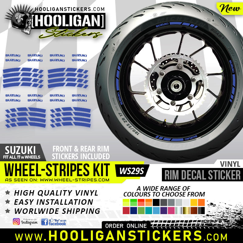 Suzuki wheel rim decals top quality vinyl stickers [WS29S]