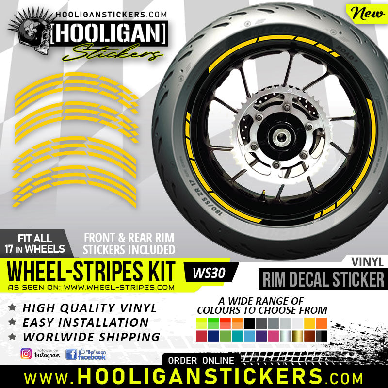 Unbranded WHEEL STRIPES 10mm lip rim stickers decal [WS30]