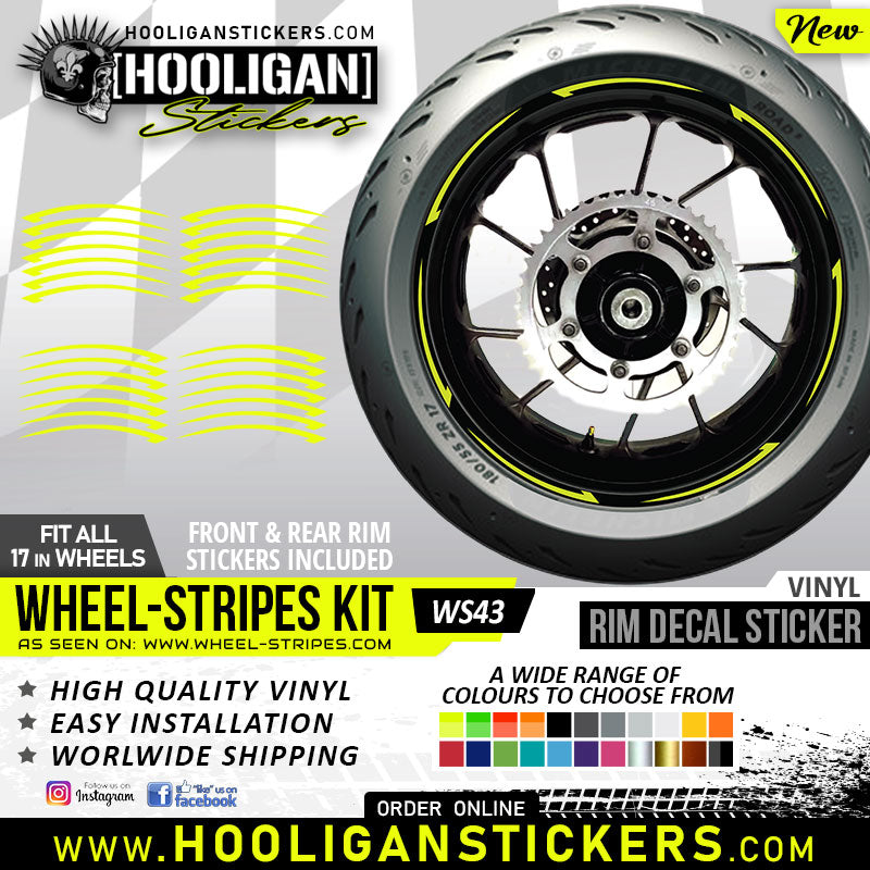 Unbranded WHEEL STRIPES 10mm lip rim stickers decal [WS43]
