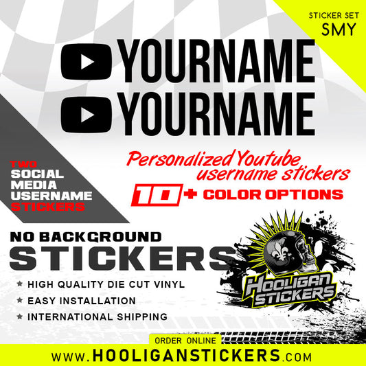 YOUTUBE username social media custom sticker