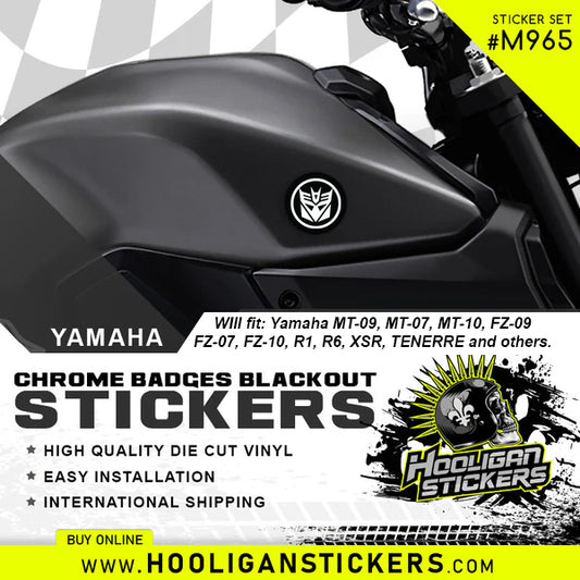 Yamaha emblems blackout DECEPTICON sticker package - M965