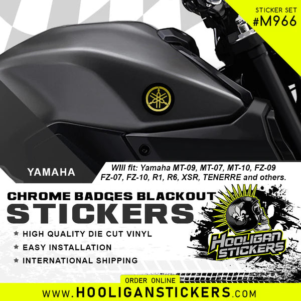 Yamaha emblems blackout TUNING FORK sticker package - M966