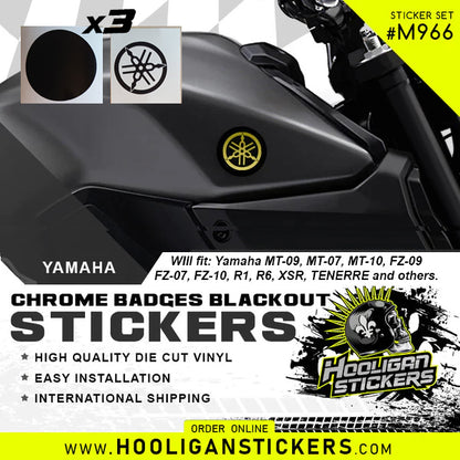 Yamaha emblems blackout TUNING FORK sticker package - M966