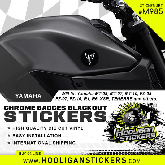 Yamaha emblems blackout v2 MT sticker package - M985