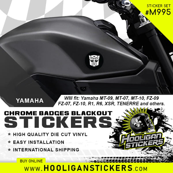 Yamaha emblems blackout AUTOBOT sticker package - M995