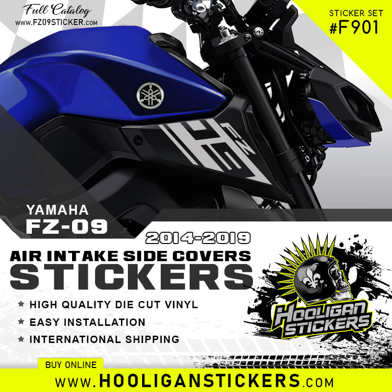 LIGHT GREY Yamaha FZ-09 Air intake side cover stickers set F901