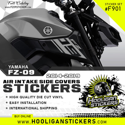 Mouse Grey Yamaha FZ-09 Air intake side cover stickers set F901