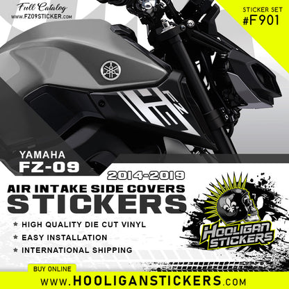 SILVER Yamaha FZ-09 Air intake side cover stickers set F901