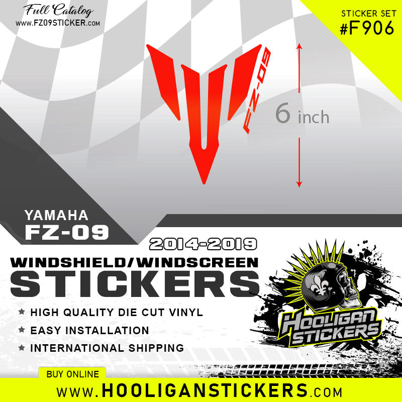 Yamaha FZ-09 Windshield 6 inch sticker [F906]