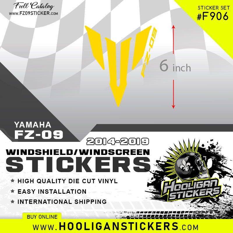 Yamaha FZ-09 Windshield 6 inch sticker [F906]
