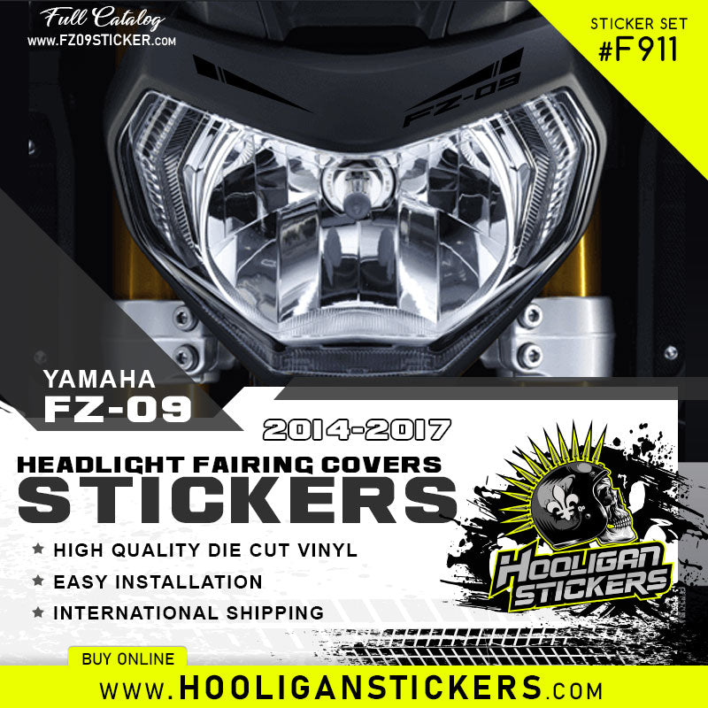 Yamaha FZ09 Headlight cover Stickers [F911] Hooligan Stickers
