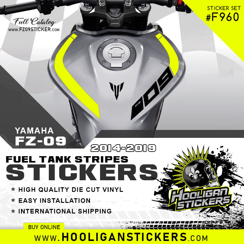 Yamaha FZ-09 curve fuel tank stickers [F960]