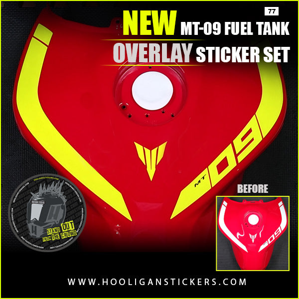 Overlay Yamaha MT-09 curve fuel tank stickers [M977]