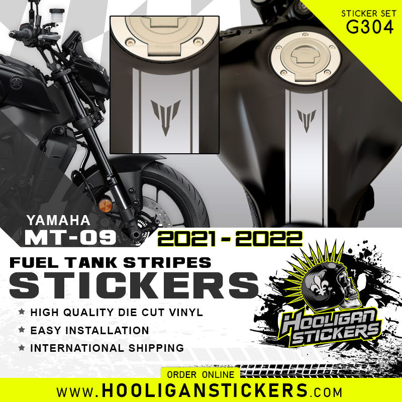 Yamaha MT09 2021-2022 Fuel tank stripes sticker [G304]