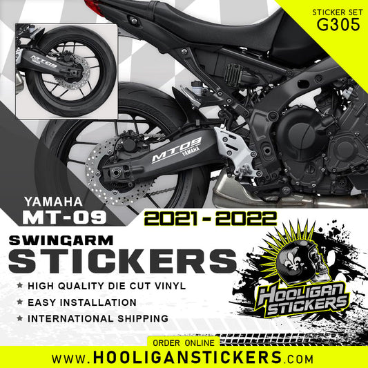 Mirrored swingarm sticker set for Yamaha MT09 2021-2022 [G305]