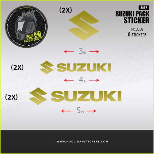 gold Suzuki fairing decal vinyl sticker package 