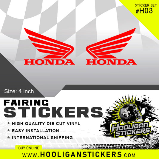Honda wing decals vinyl fairing sticker set [HA03]