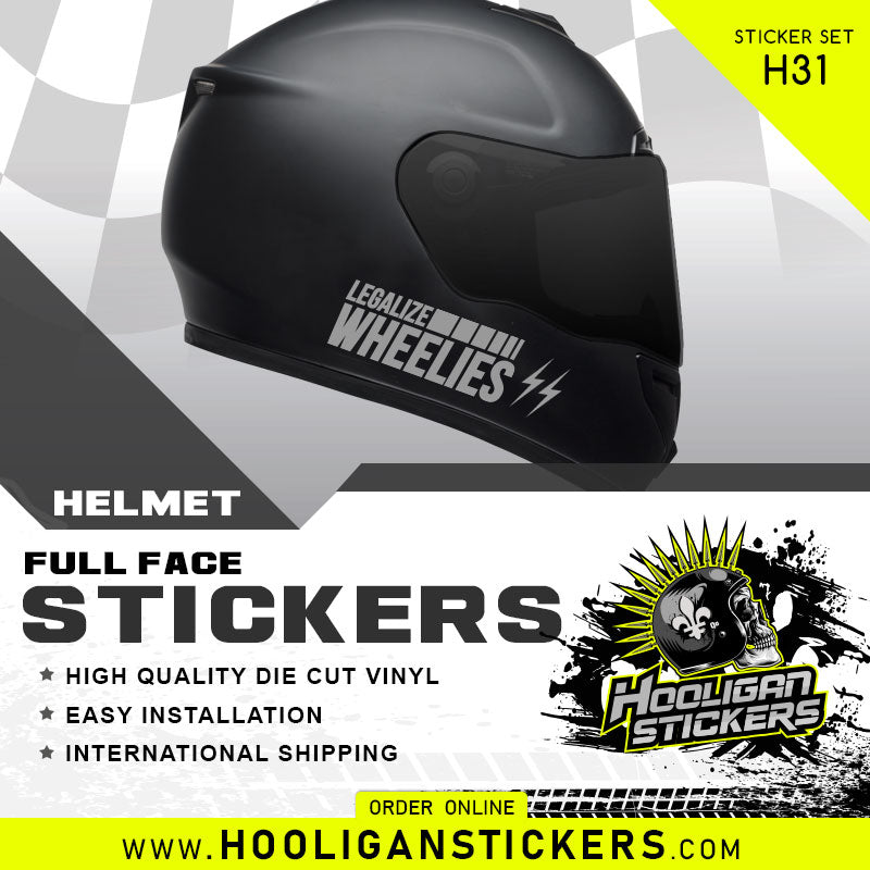 Legalize Wheelies Helmet decals vinyl Full Face Stickers (H31)