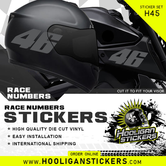 Racing number decals custom vinyl stickers [H45]