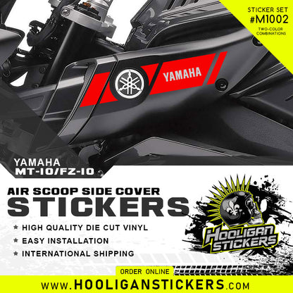 Yamaha FZ-10 and MT-10 intake side cover two-color stickers [M1002]