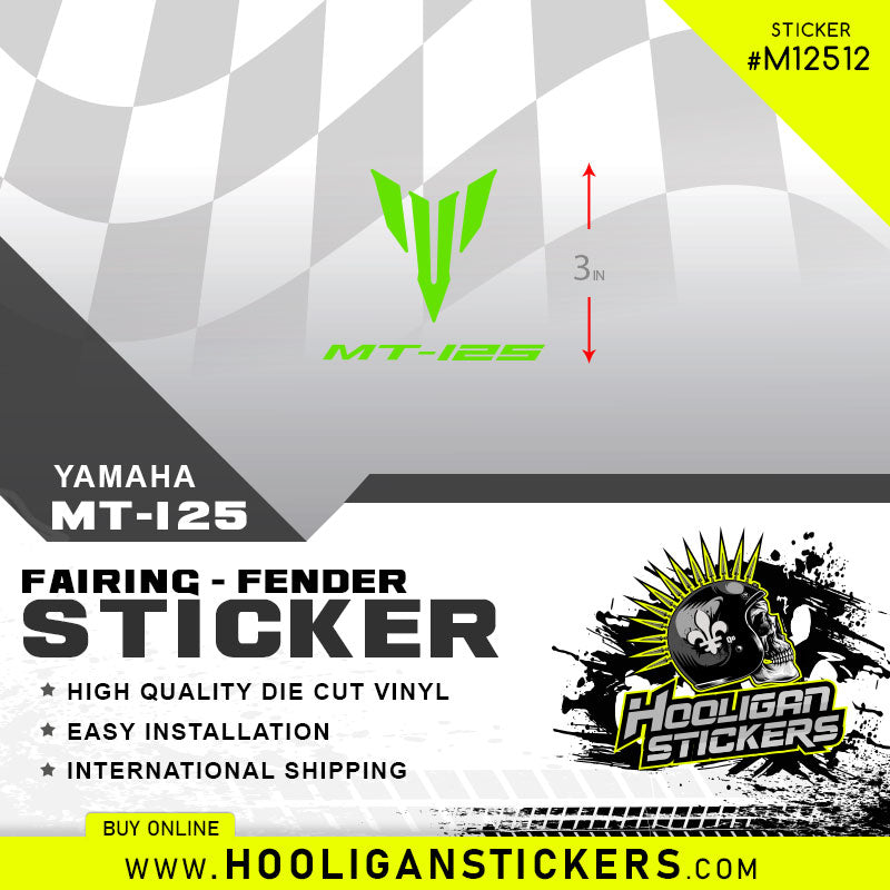 Yamaha MT-125 Fairing fender sticker M12512