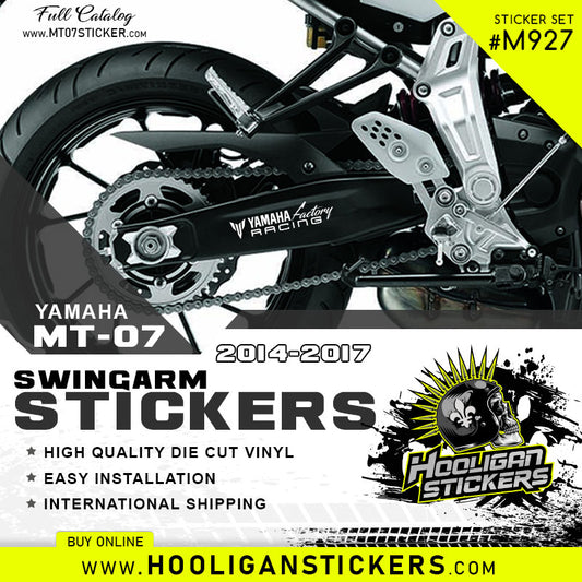 Yamaha FACTORY RACING mt-07 custom swingarm sticker. [M927]