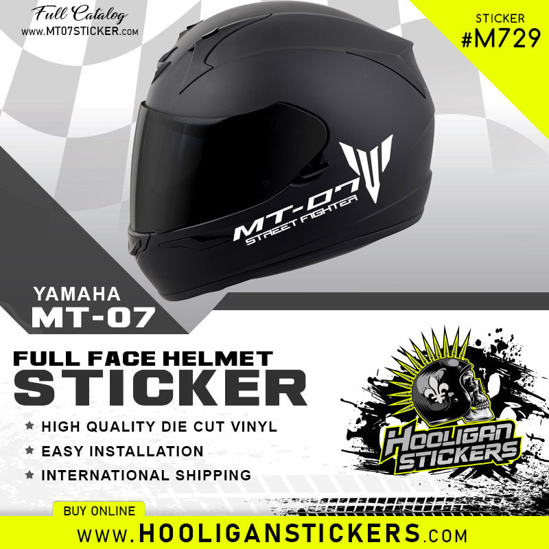 Yamaha MT-07 STREET FIGHTER full face helmet stickers [M729]