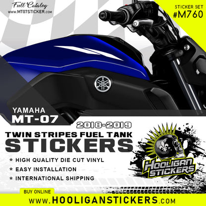 Yamaha MT-07 twin stripes fuel tank sticker [M760]
