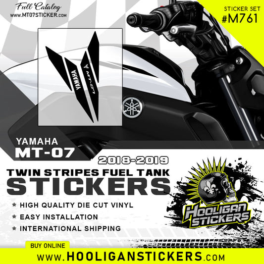 Yamaha MT-07 twin stripes fuel tank sticker [M761]