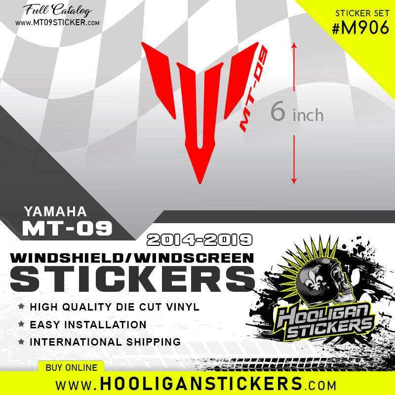 Yamaha MT-09 6 inch Windshield sticker [M906]