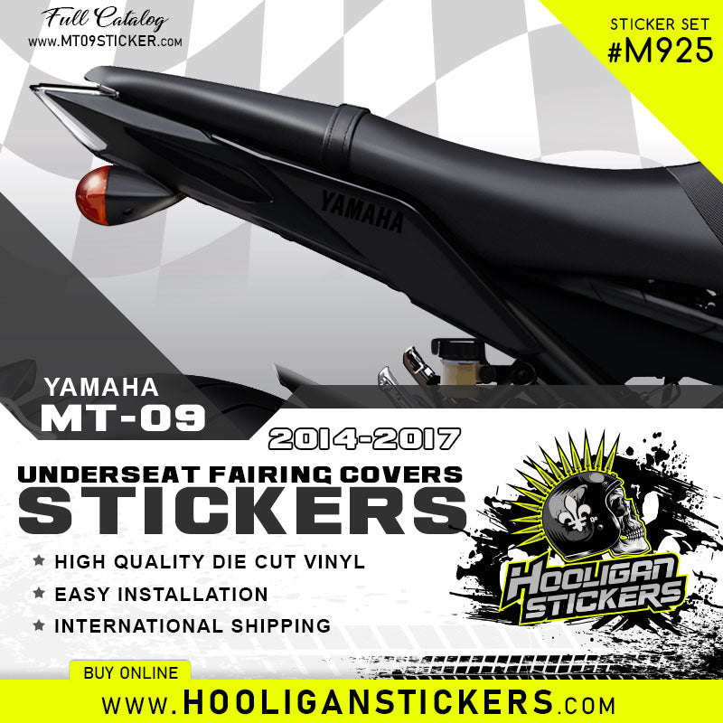 BLACK YAMAHA 3.5 inches rear tail side covers under seat fairing stickers