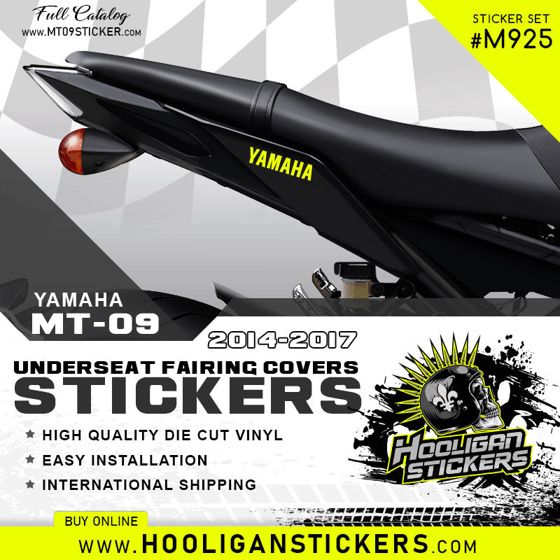 Fluorescent Yellow YAMAHA 3.5 inches rear tail side covers under seat fairing stickers