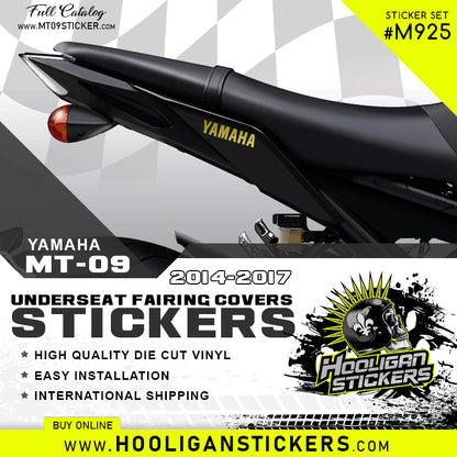 Gold YAMAHA 3.5 inches rear tail side covers under seat fairing stickers