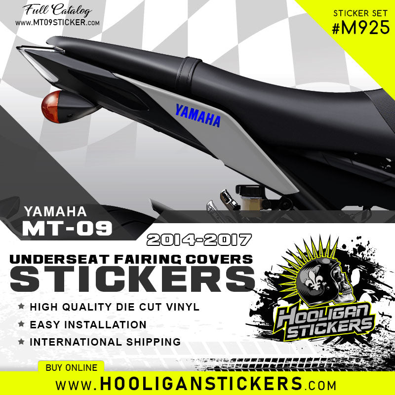 Metallic Blue YAMAHA 3.5 inches rear tail side covers under seat fairing stickers