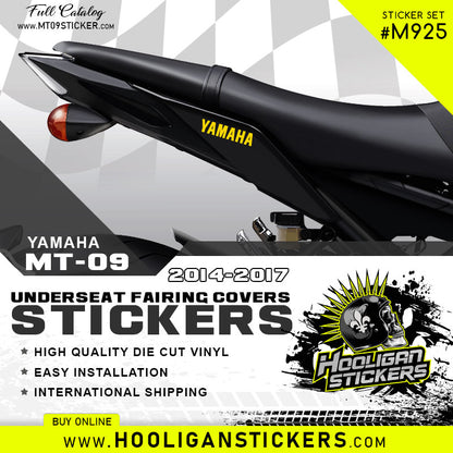 Yellow YAMAHA 3.5 inches rear tail side covers under seat fairing stickers
