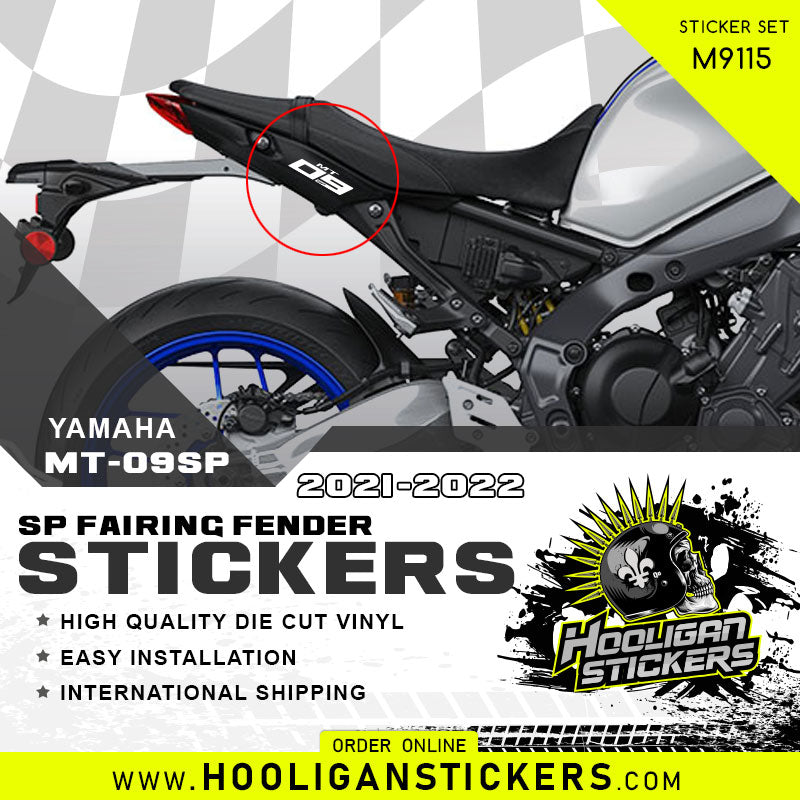 Yamaha MT-09SP 2021-2022 under seat fairing side cover sticker set [M9 ...