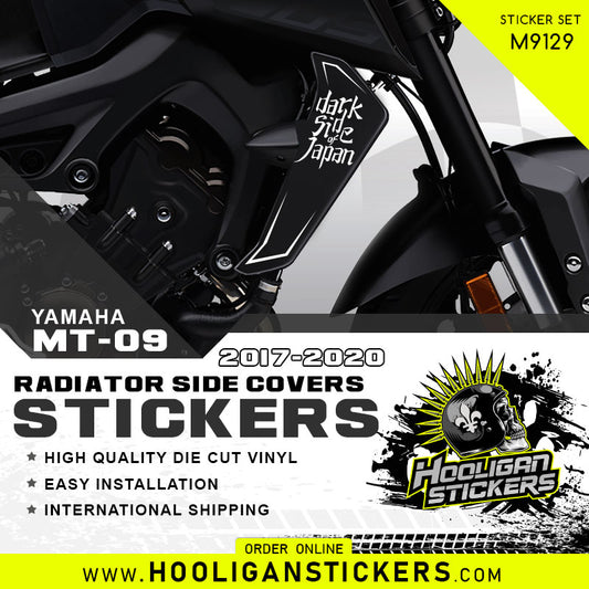 Dark side of Japan MT-09 and FZ-09 radiator side cover stickers [M9129]