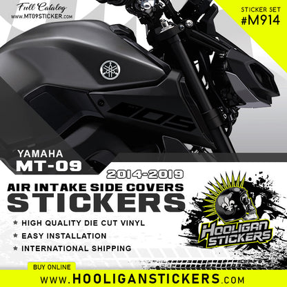 BLACK Yamaha MT-09 air scoop intake side cover sticker set [M914]