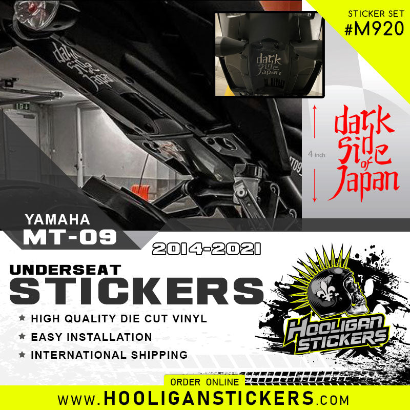 MT09 dark side of japan underseat sticker decal