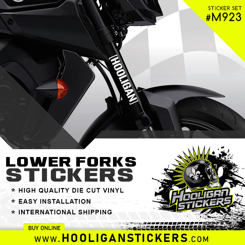 Hooligan decals fork white sticker set [M923]