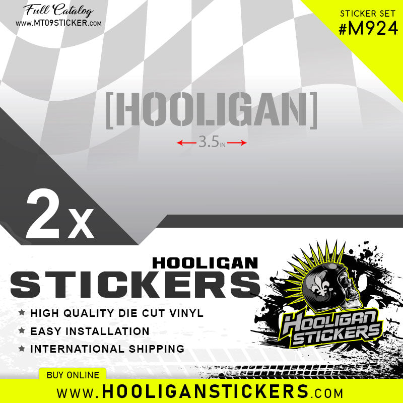 Show off your colors with our HOOLIGAN decals custom stickers [24