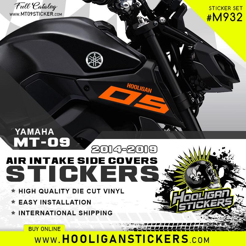 Yamaha MT-09/FZ-09 Hooligan air intake side cover sticker set [M932]
