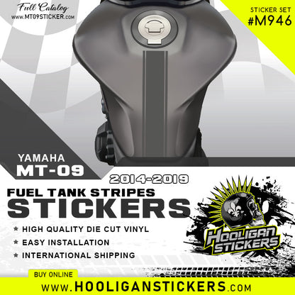 Yamaha MT-09 fuel tank decal triple stripes sticker [M946]