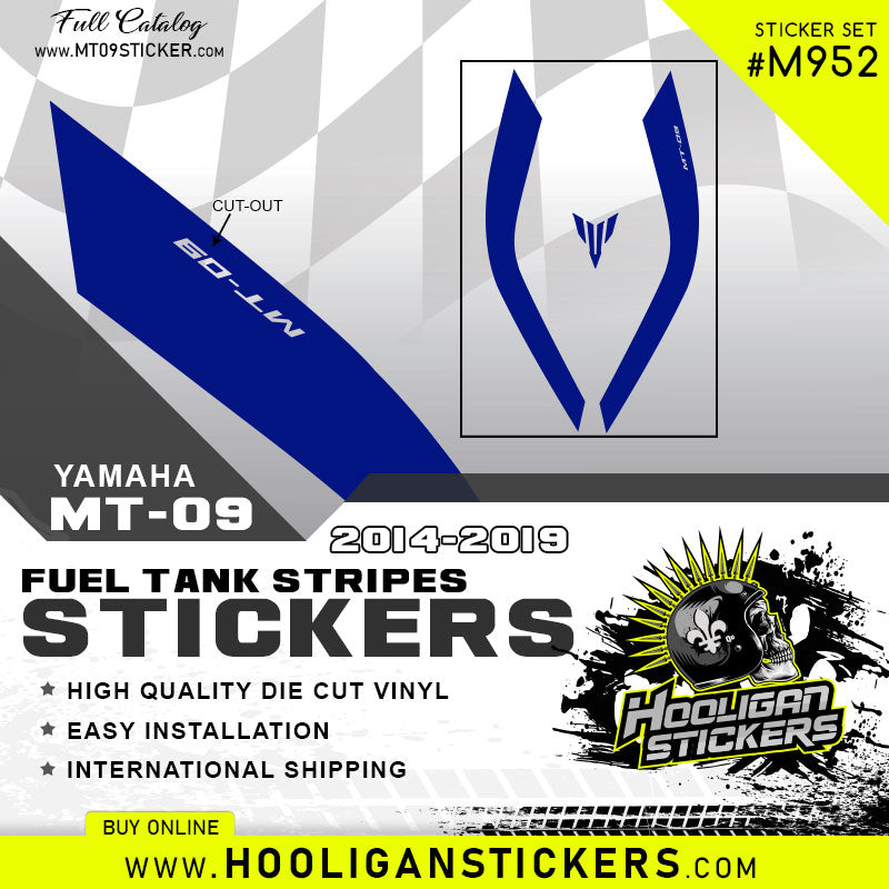 Yamaha MT-09 curve fuel tank stickers [M952] – Hooligan Stickers
